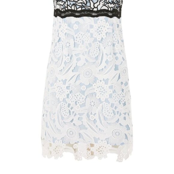 TOPSHOP Lace Mini Dress White Baby Blue size 4 - Picture 5 of 13